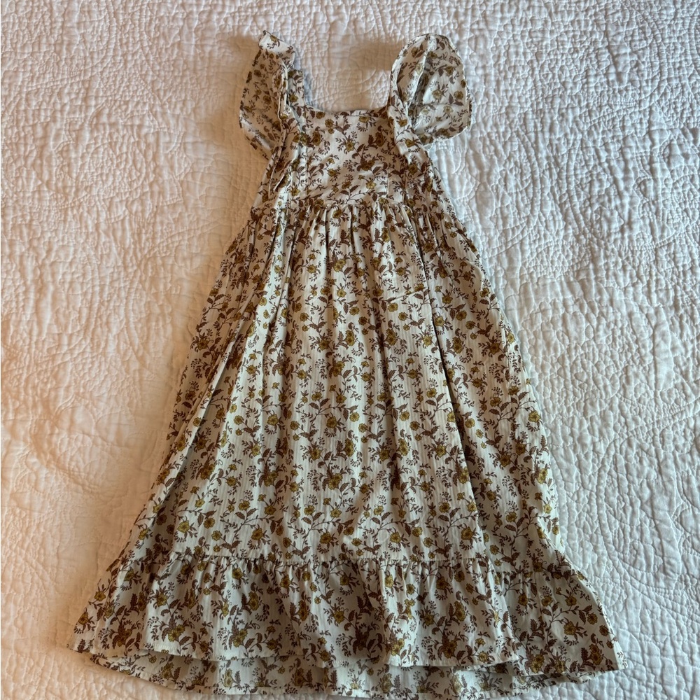 Nora Lee Floral Brown and Cream Kids Dress
